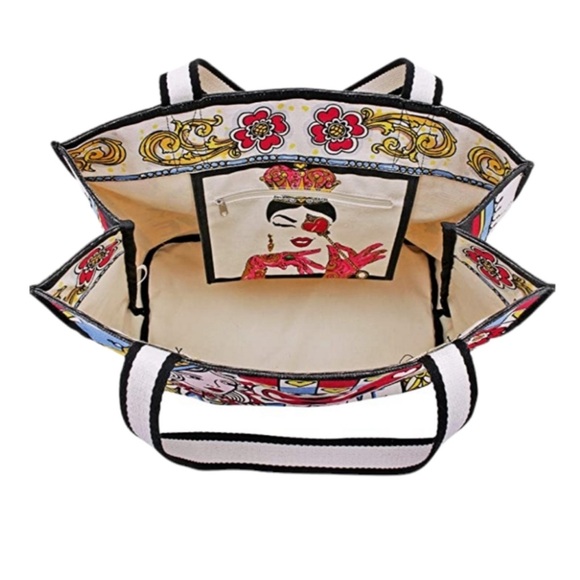 NWOT! Brighton Queen of Love Large Canvas Shopper Tote - Picture 4 of 11